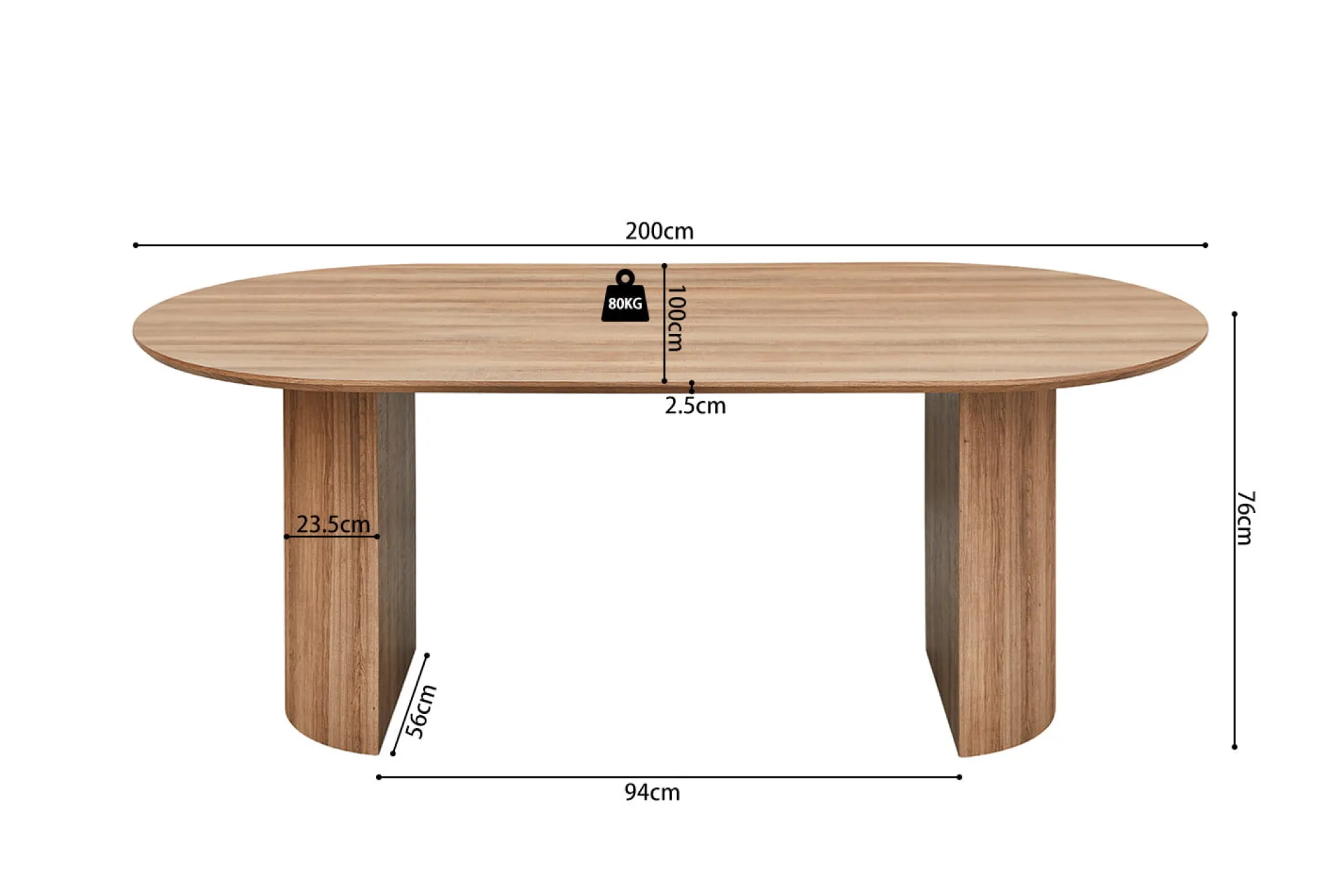 Eetkamertafels^Huisenthuis Eetkamertafel Odile Oudeiken 200cm Ovaal