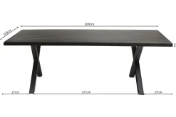Eetkamertafels^Huisenthuis Eetkamertafel Raegan Magnolia Zwart 200 cm