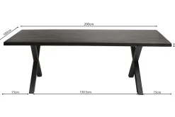 Eetkamertafels^Huisenthuis Eetkamertafel Raegan Magnolia Zwart 200 cm