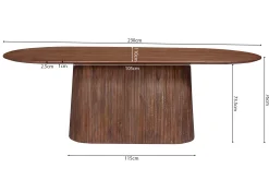 Eetkamertafels^Huisenthuis Eetkamertafel River Ovaal 230 cm Lichtbruin
