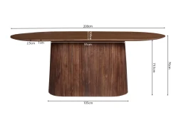 Eetkamertafels^Huisenthuis Eetkamertafel River Ovaal 200 cm Lichtbruin