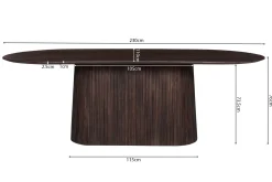 Eetkamertafels^Huisenthuis Eetkamertafel River Ovaal 230 cm Donkerbruin
