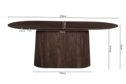 Eetkamertafels^Huisenthuis Eetkamertafel River Ovaal 200 cm Donkerbruin