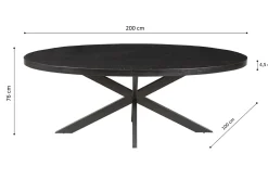 Eetkamertafels^Huisenthuis Eetkamertafel Scarlett Magnolia 200 cm Zwart