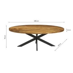 Eetkamertafels^Huisenthuis Eetkamertafel Scarlett Magnolia Naturel 200 cm Bruin