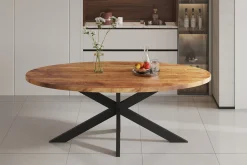 Eetkamertafels^Huisenthuis Eetkamertafel Scarlett Magnolia Naturel 200 cm Bruin