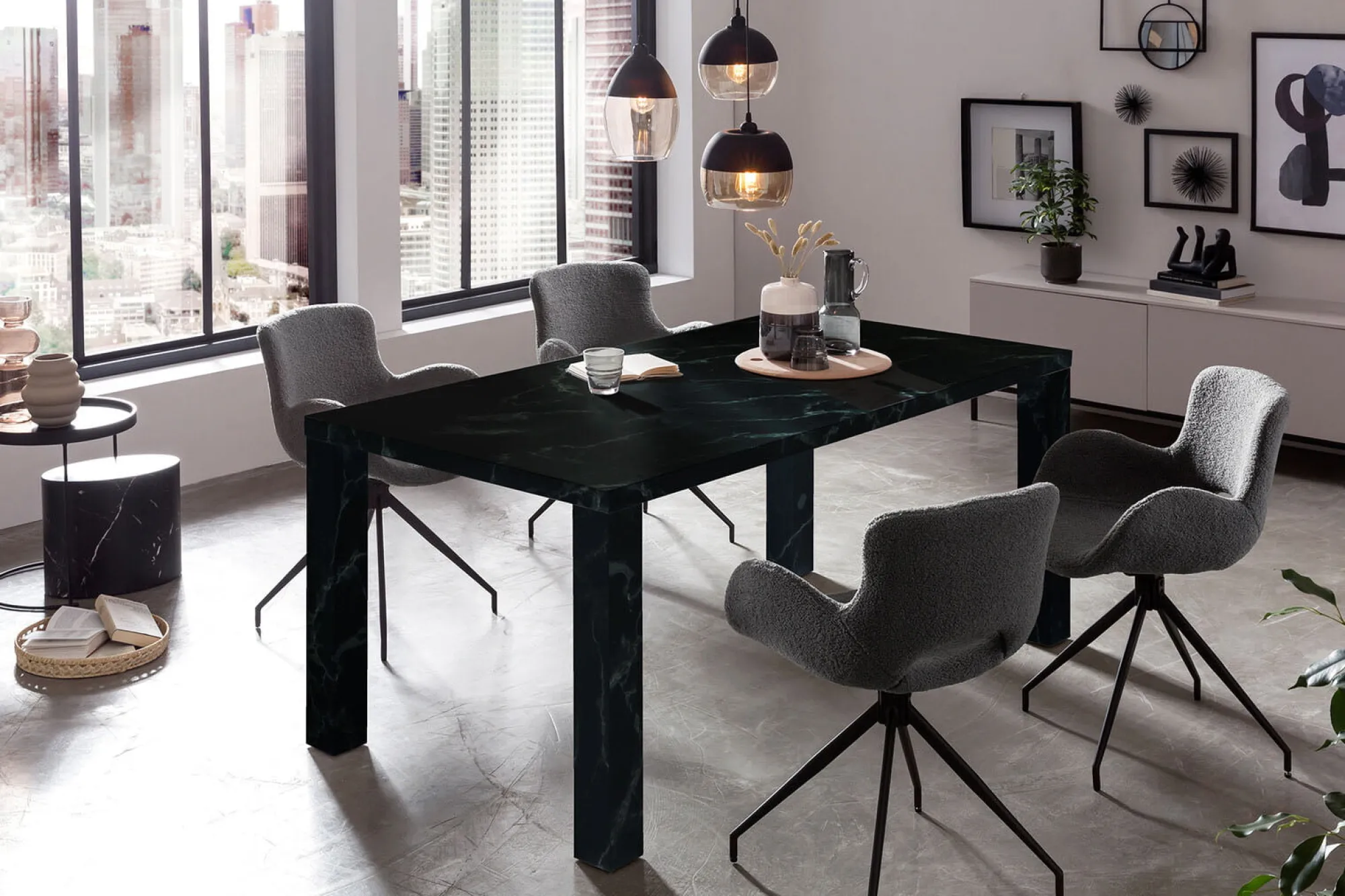 Eetkamertafels^Huisenthuis Eetkamertafel Zayn Zwart