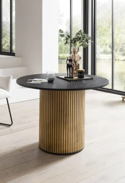 Eetkamertafels^Huisenthuis Eettafel Bowie Zwart Rond 120cm