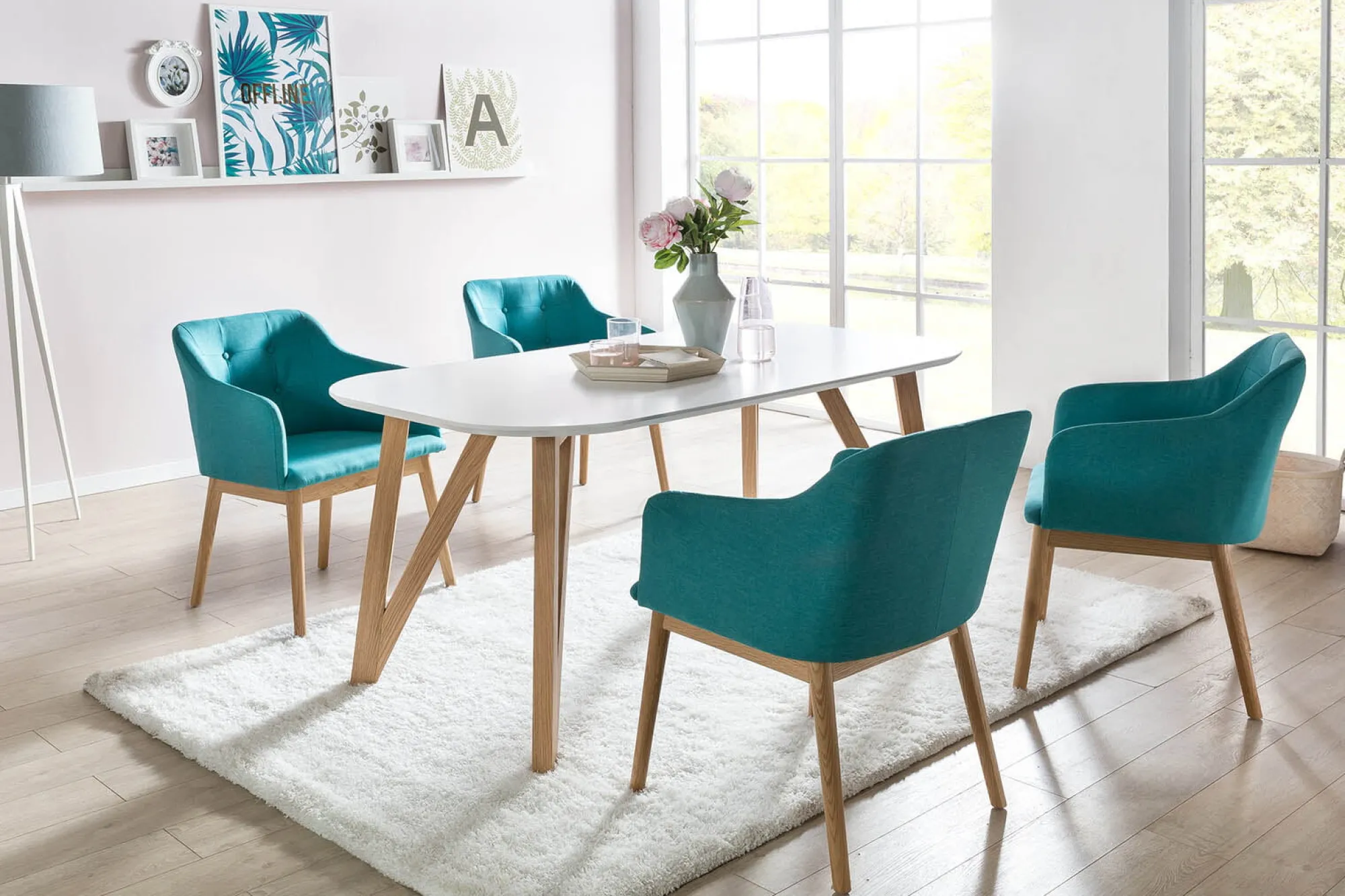 Eetkamertafels^Huisenthuis Eettafel Nikolaj Wit 180 cm