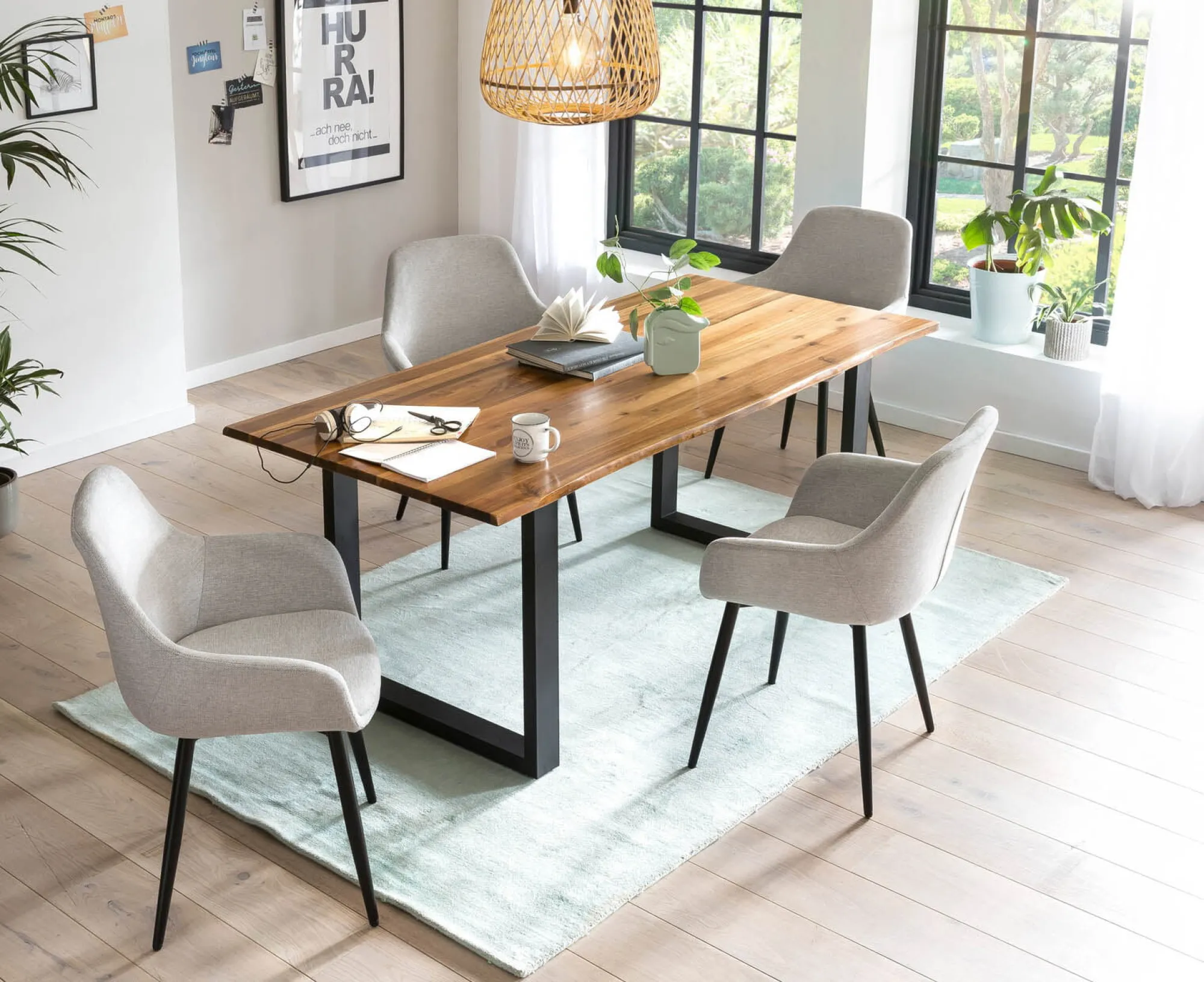 Eetkamertafels^Huisenthuis Eettafel Sven Acaciahout 180 cm