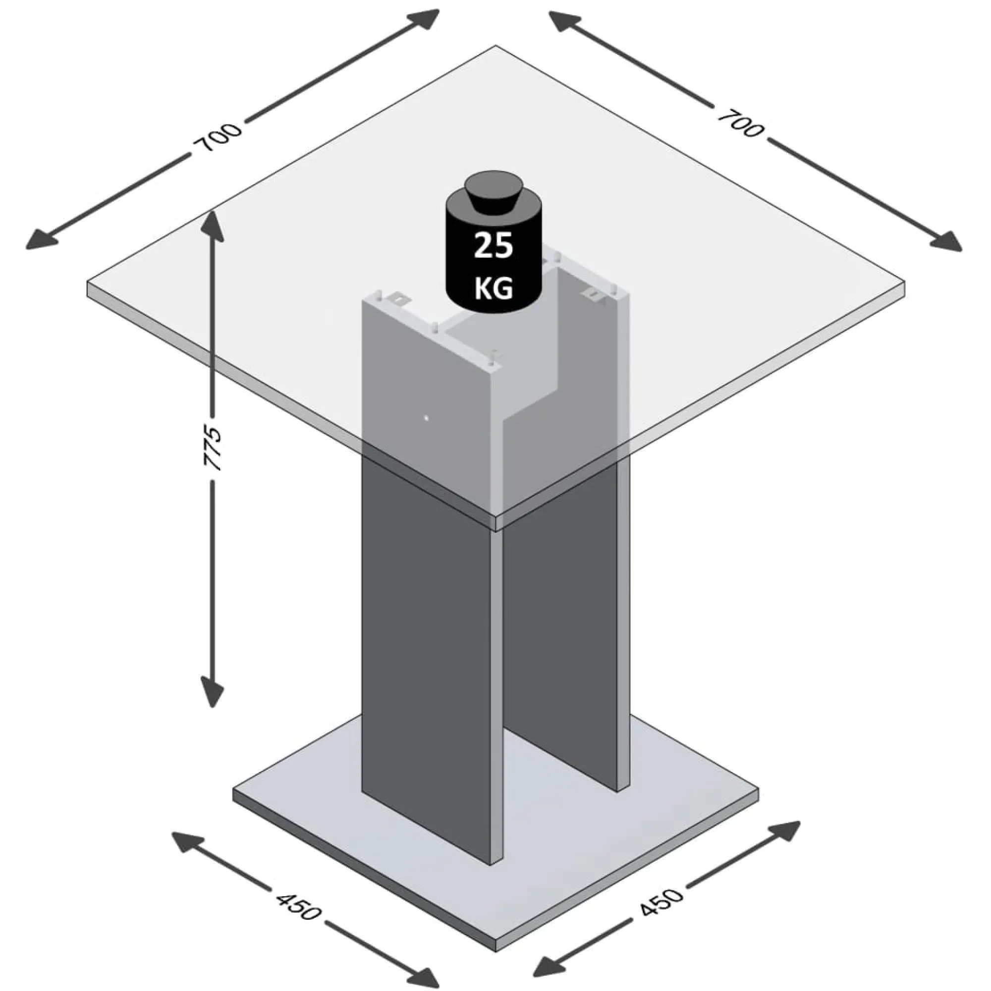 Eetkamertafels^Huisenthuis Eettafel Virgiana 70 cm Beton