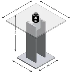 Eetkamertafels^Huisenthuis Eettafel Virginia 70 cm Wit