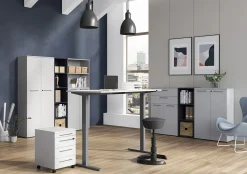 Bureaus^Huisenthuis Elektrisch Bureau Ergonoma Lichtgrijs 180 CM