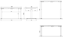 Bureaus^Huisenthuis Elektrisch zit-sta Bureau Galileo 140 cm Grafiet