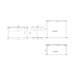 Bureaus^Huisenthuis Elektrisch zit-sta Bureau Galileo 140 cm Grafiet Wit