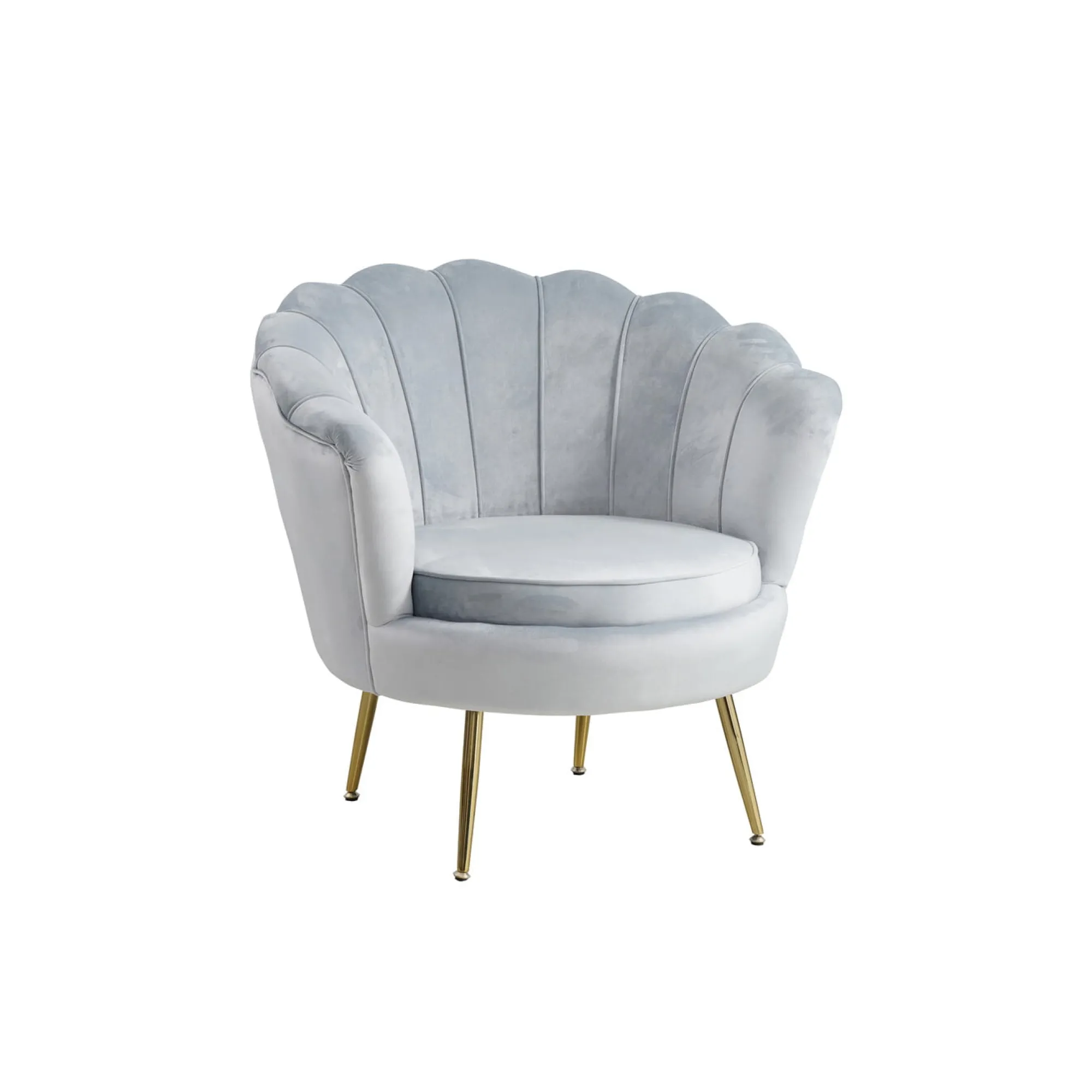 Fauteuils^Huisenthuis Fauteuil Chanelle Velvet 136 cm Lichtgrijs