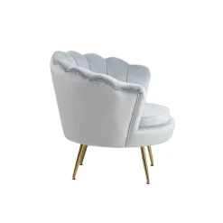 Fauteuils^Huisenthuis Fauteuil Chanelle Velvet 136 cm Lichtgrijs