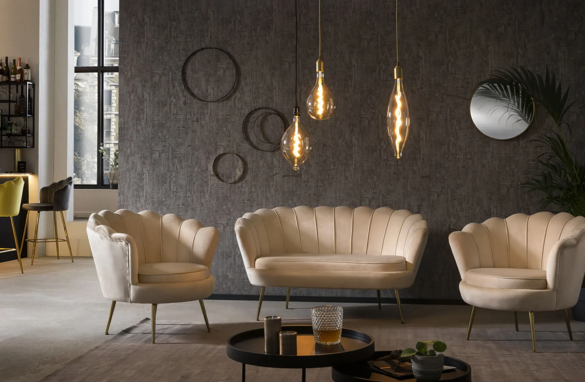 Fauteuils^Huisenthuis Fauteuil Chanelle Velvet 136 cm Beige