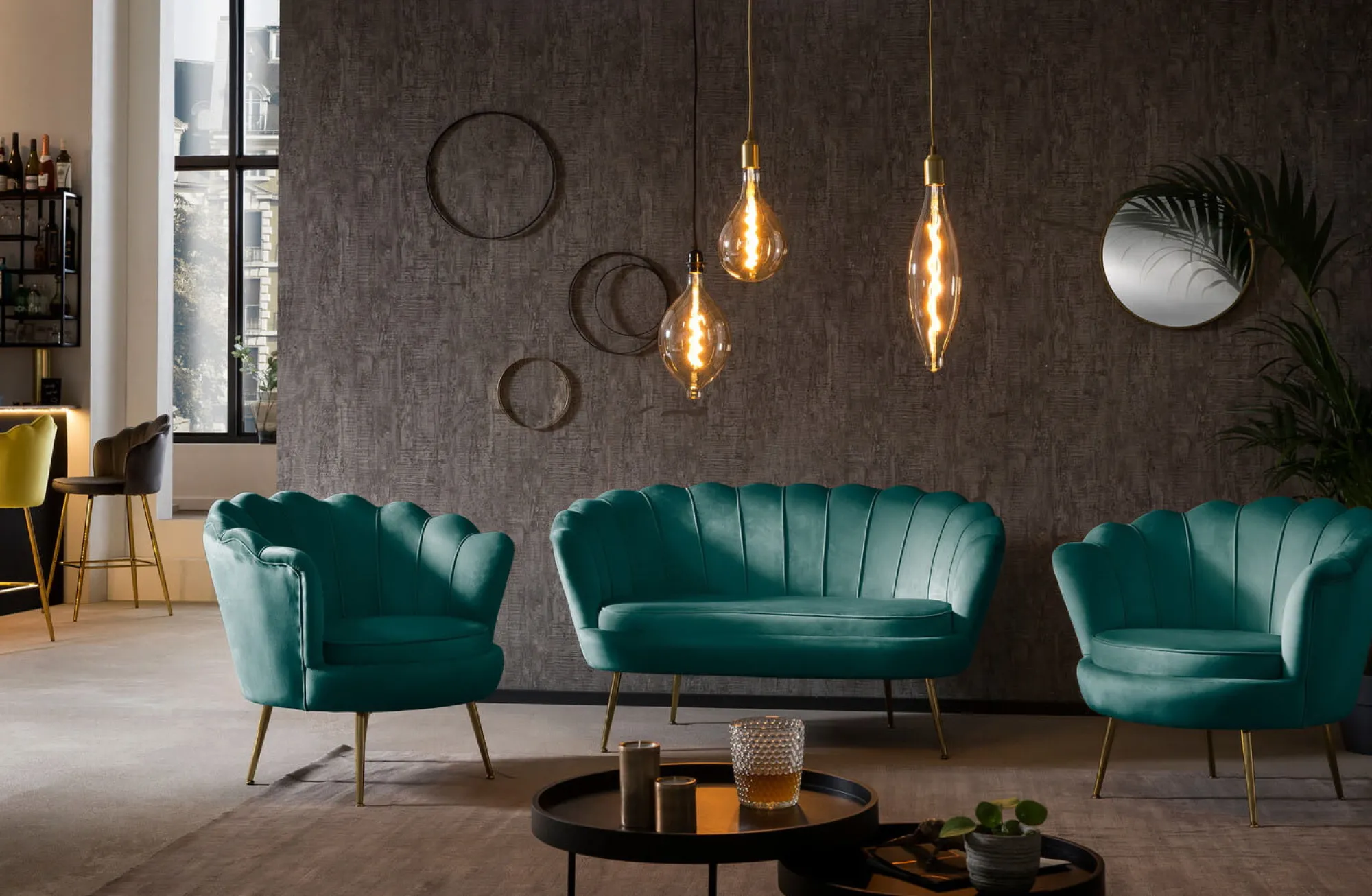 Fauteuils^Huisenthuis Fauteuil Chanelle Velvet 136 cm Groen