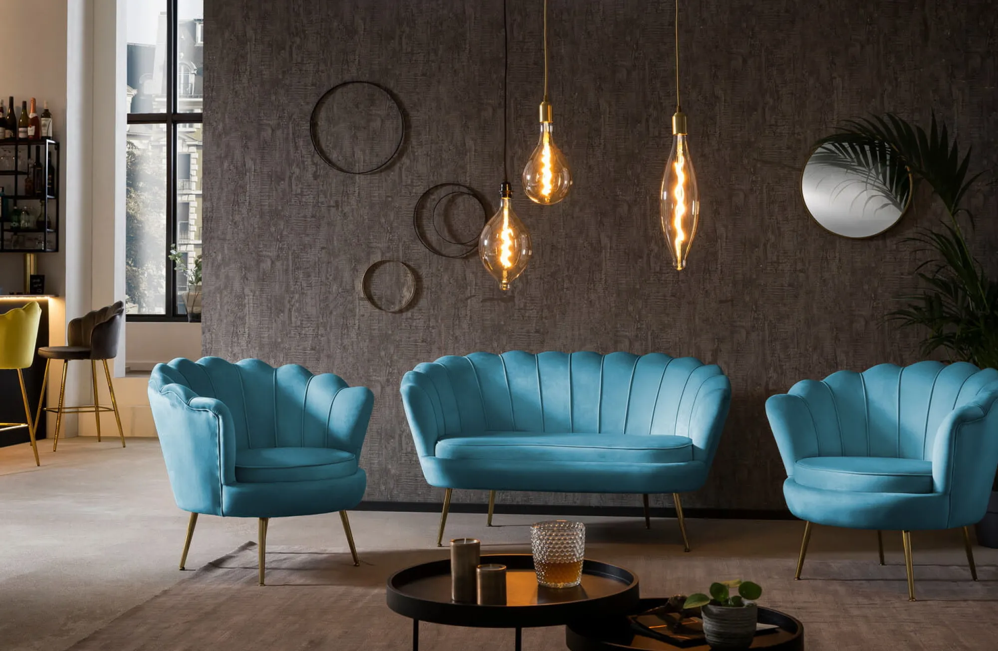Fauteuils^Huisenthuis Fauteuil Chanelle Velvet 136 cm Blauw