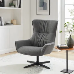 Fauteuils^Huisenthuis Fauteuil Charlotte Grijs Grijs, Zwart