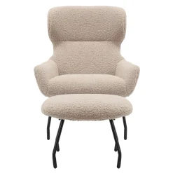Fauteuils^Huisenthuis Fauteuil en poef Kaya Taupe
