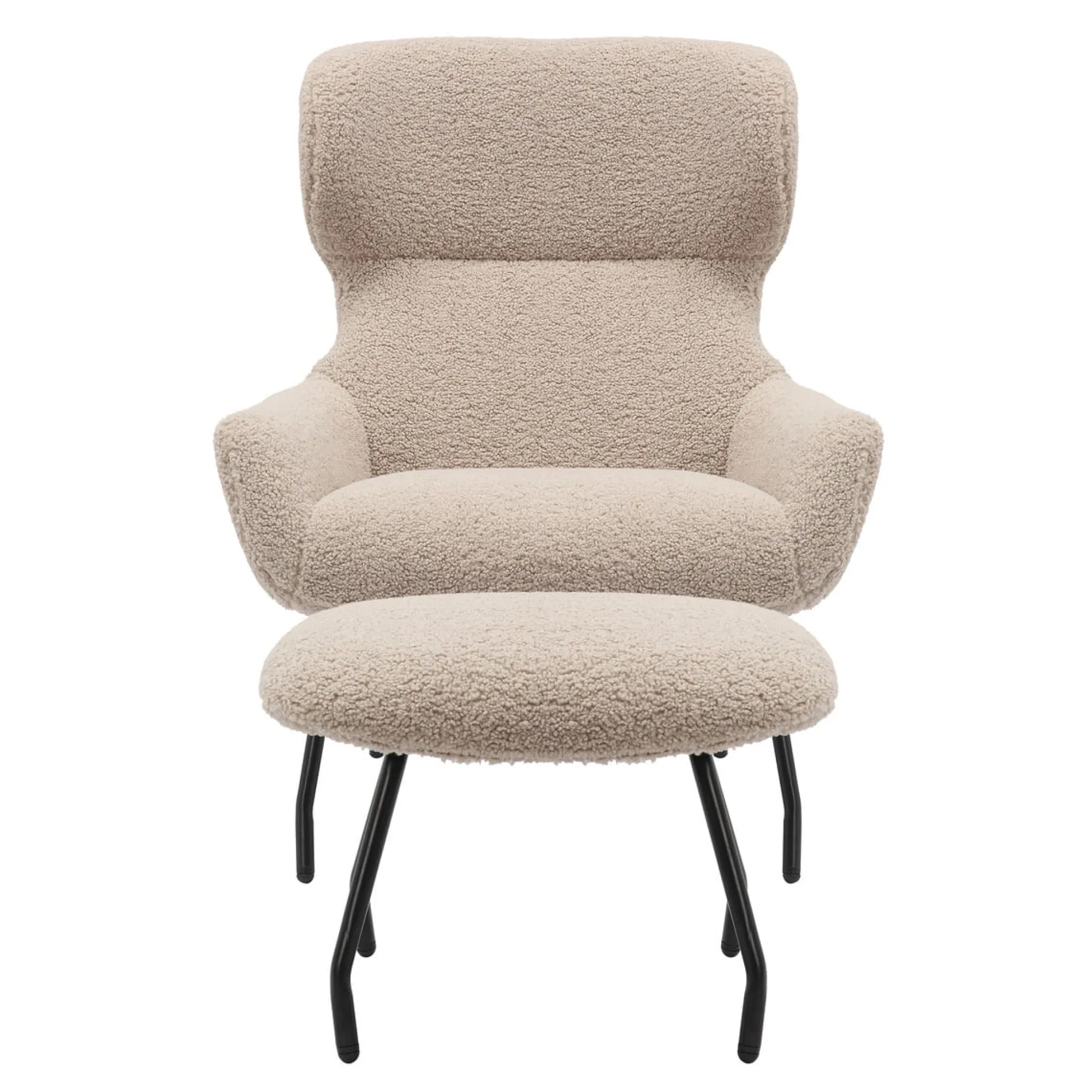 Fauteuils^Huisenthuis Fauteuil en poef Kaya Taupe