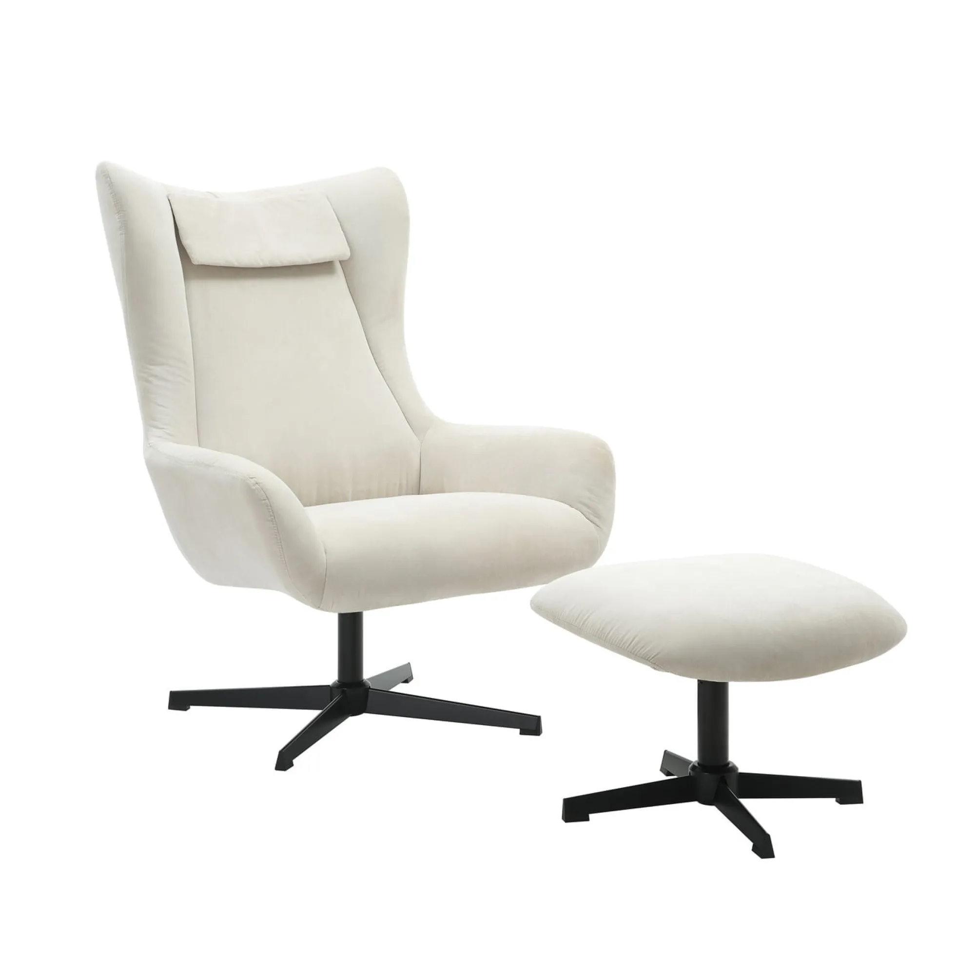 Fauteuils^Huisenthuis Fauteuil en poef Siem Beige