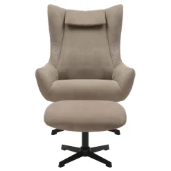 Fauteuils^Huisenthuis Fauteuil en poef Siem Bruin