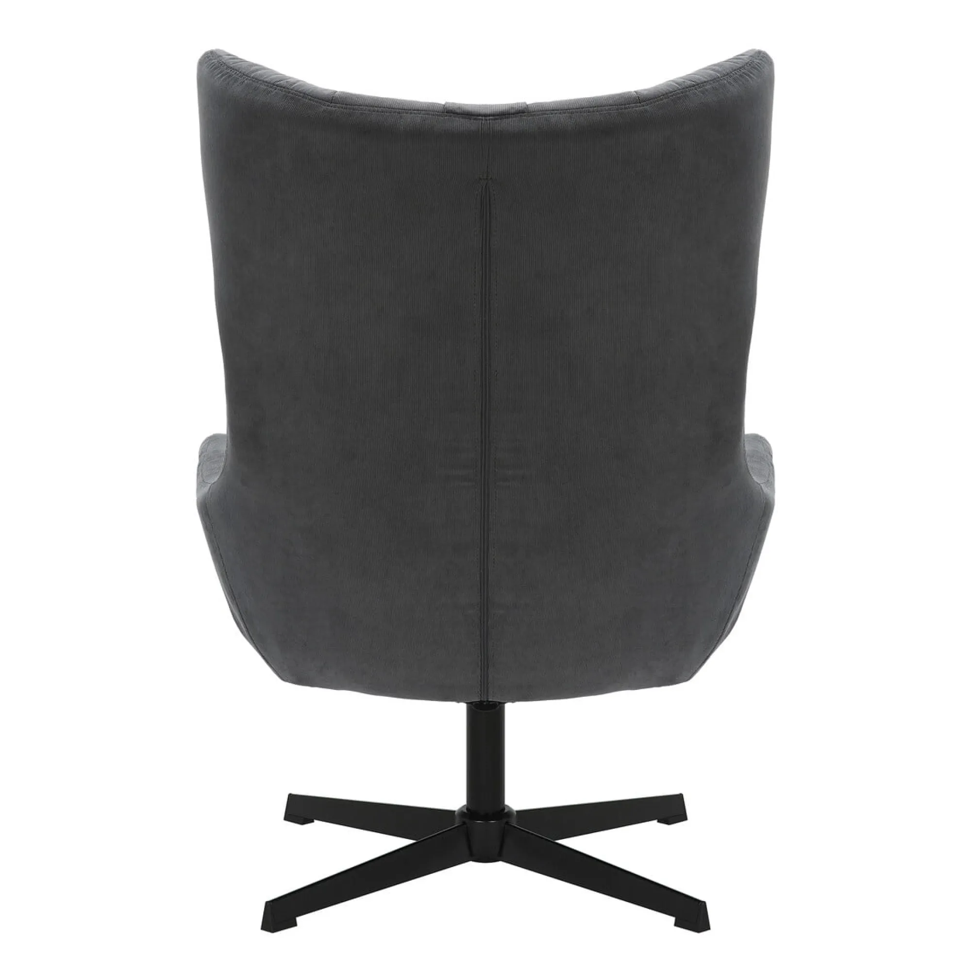 Fauteuils^Huisenthuis Fauteuil en poef Siem Grijs Grijs, Zwart