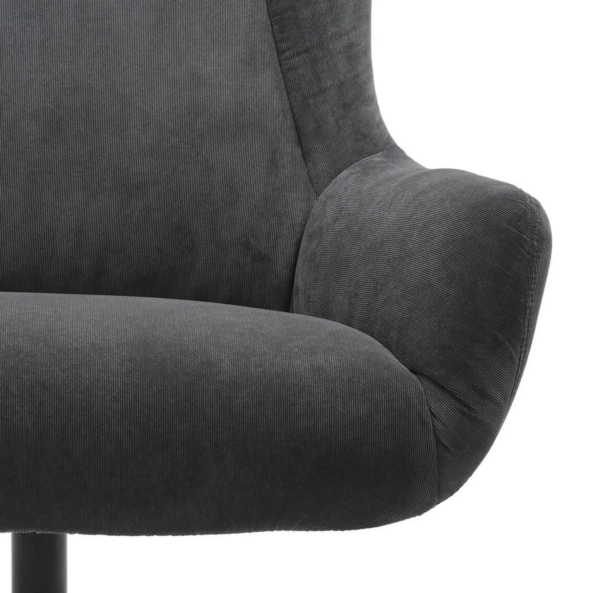 Fauteuils^Huisenthuis Fauteuil en poef Siem Grijs Grijs, Zwart