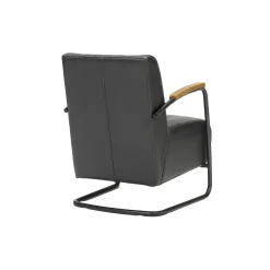 Fauteuils^Huisenthuis Fauteuil Ilias Zwart Kunstleder