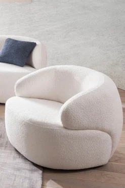 Fauteuils|Banken^Huisenthuis Fauteuil Pien Wit Bouclé