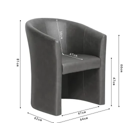 Fauteuils^Huisenthuis Fauteuil Steven Kunstleer – Vintage Donkergrijs
