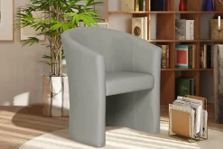 Fauteuils^Huisenthuis Fauteuil Steven Kunstleer – Vintage Lichtgrijs