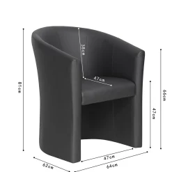 Fauteuils^Huisenthuis Fauteuil Steven Kunstleer Zwart