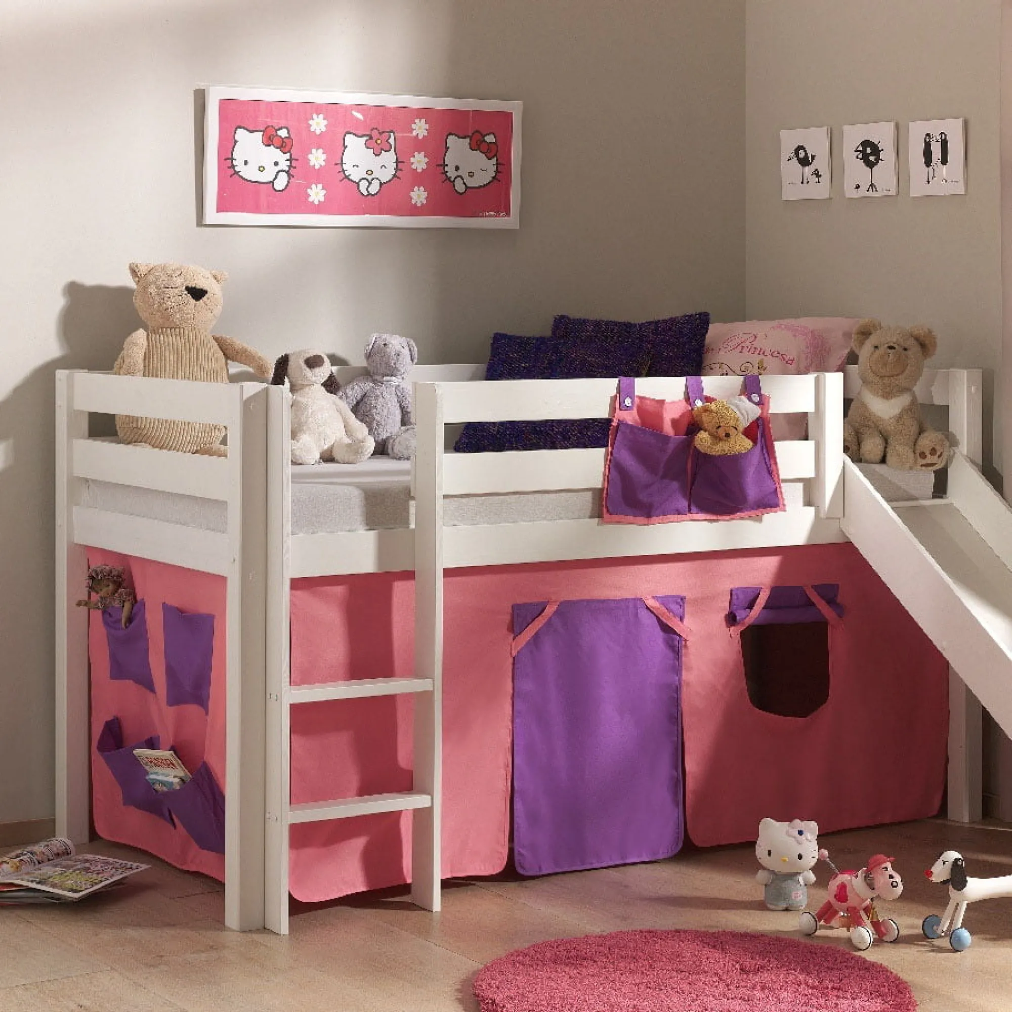 Kinderkameraccessoires^Huisenthuis Gordijn Charlie Paars/Roze Paars, Roze