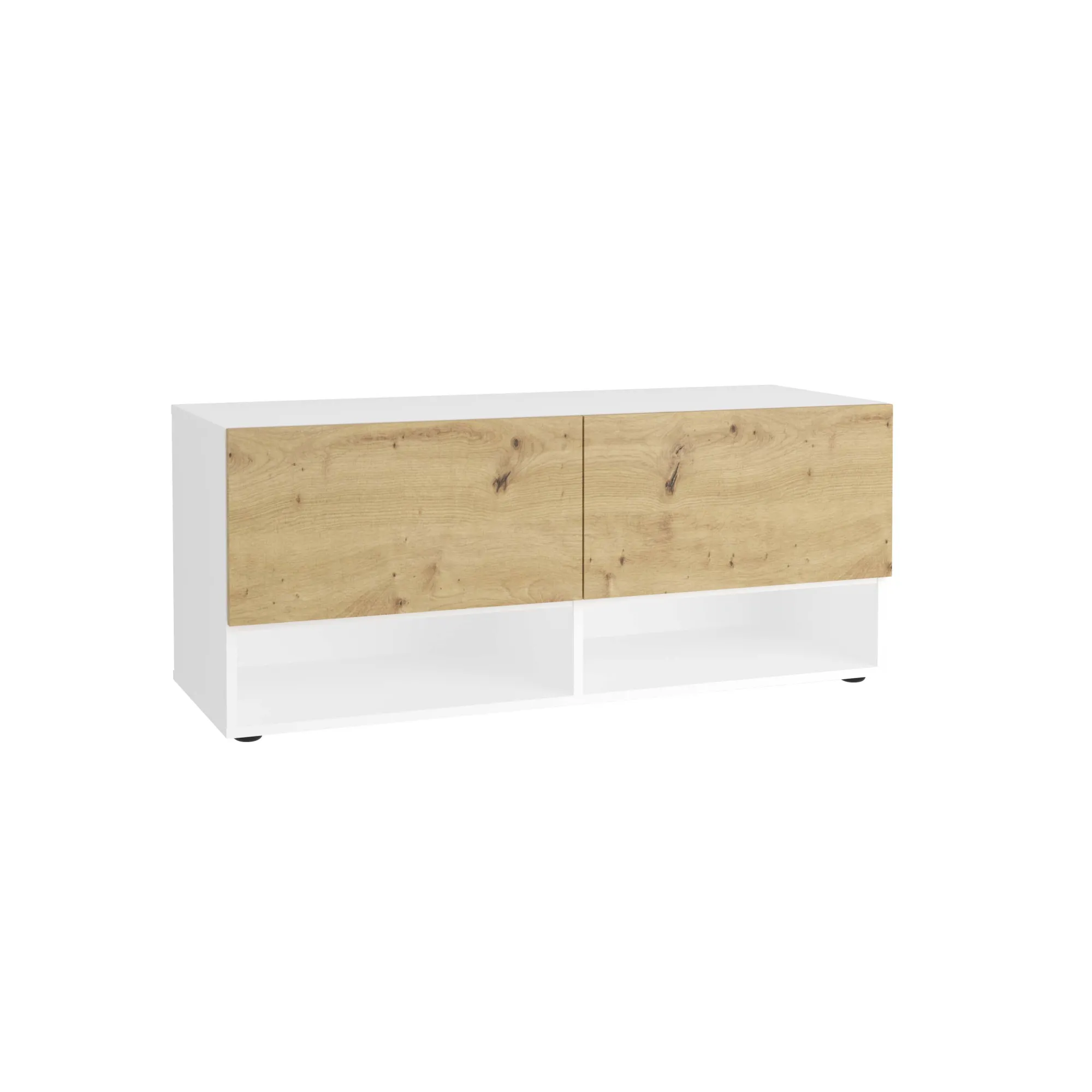 Schoenenkasten^Huisenthuis Halbank Zeger Wit Artisan Eiken