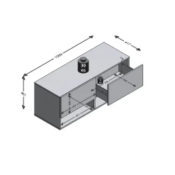 Schoenenkasten^Huisenthuis Halbank Zeger Wit Artisan Eiken