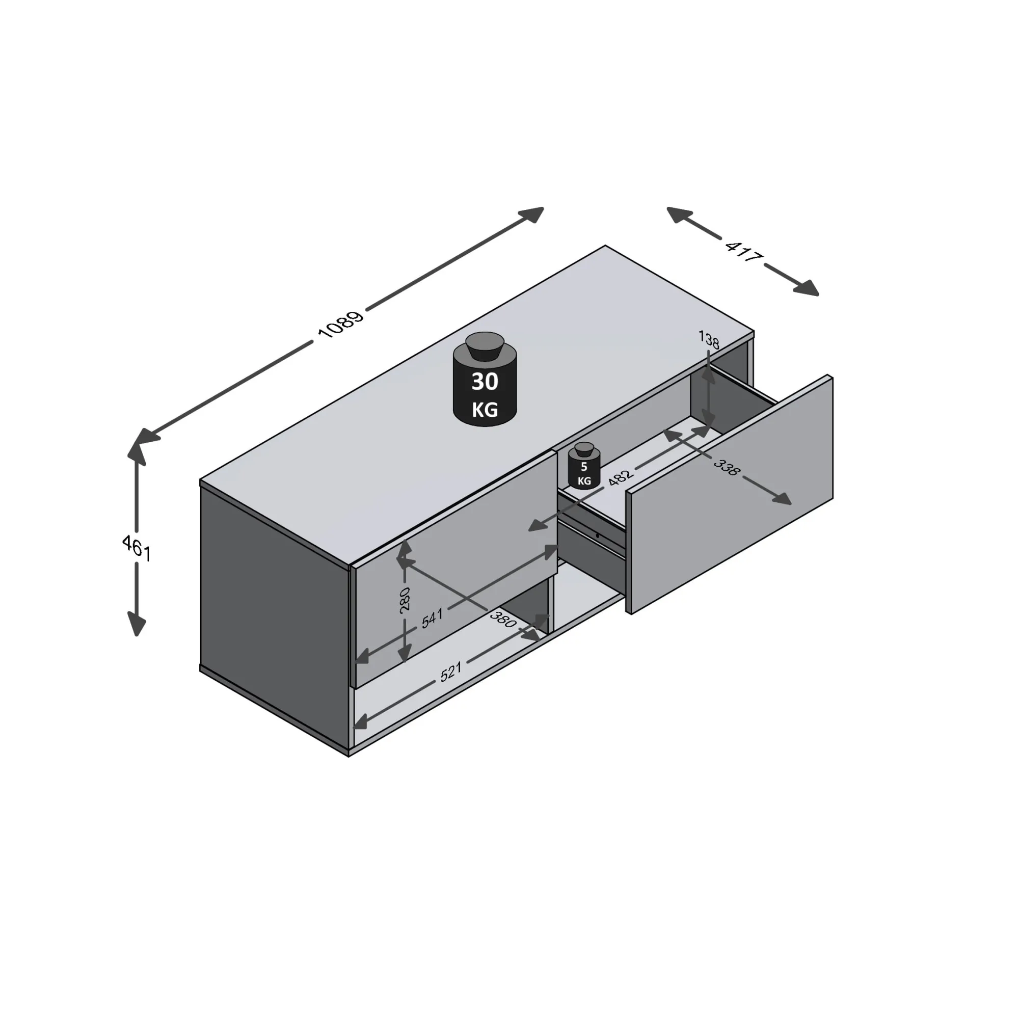 Schoenenkasten^Huisenthuis Halbank Zeger Wit Artisan Eiken