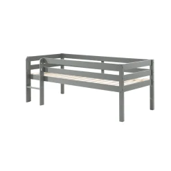 Kinderbedden^Huisenthuis Halfhoogslaper Charlie Grenen 90×200 cm – Met ladder Grijs