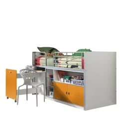 Kinderbedden^Huisenthuis Halfhoogslaper Evi-USB-O Oranje