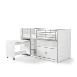 Kinderbedden^Huisenthuis Halfhoogslaper Evi-USB-W Wit