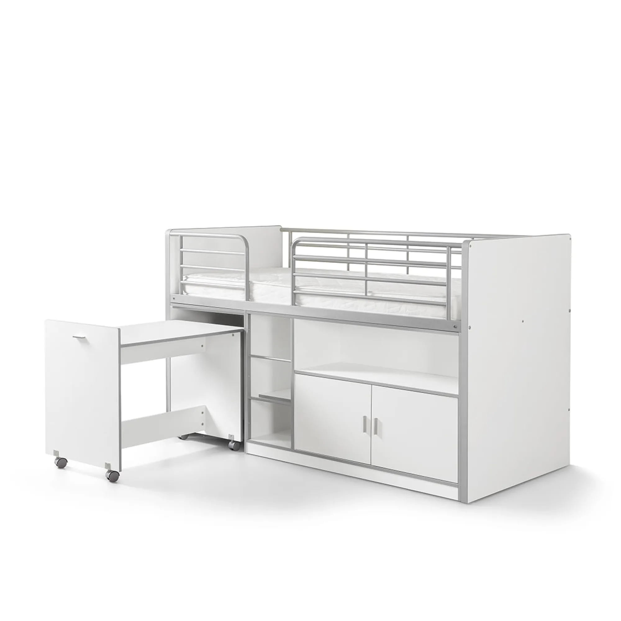 Kinderbedden^Huisenthuis Halfhoogslaper Evi-USB-W Wit