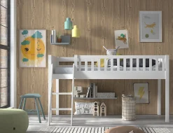 Kinderbedden^Huisenthuis Halfhoogslaper Jonas Wit