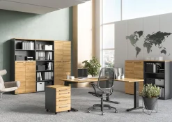 Kantoorkasten^Huisenthuis Halfopen kantoorkast Ergonoma Eiken Antraciet, Eiken
