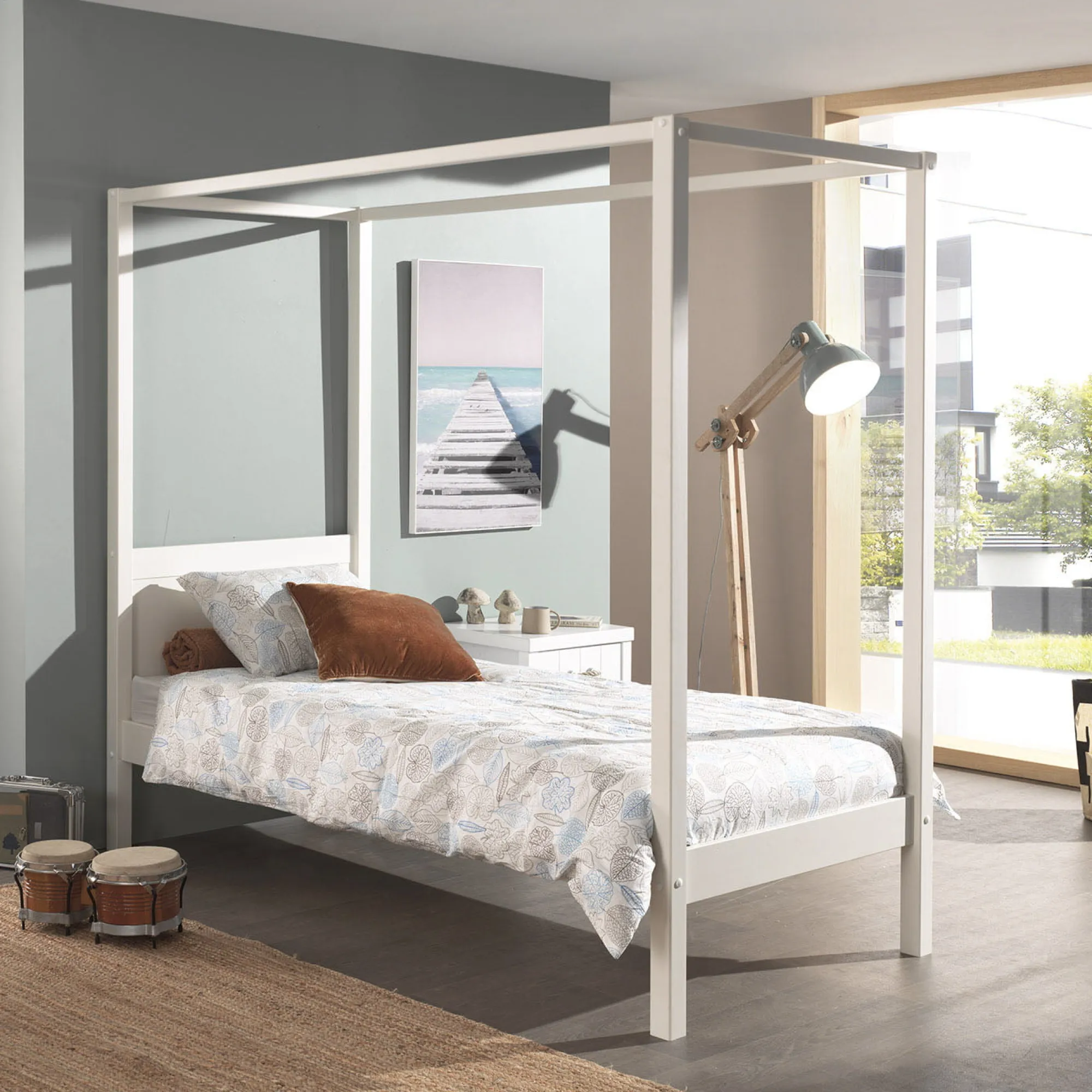 Kinderbedden^Huisenthuis Hemelbed Charlie Wit 90×200 cm