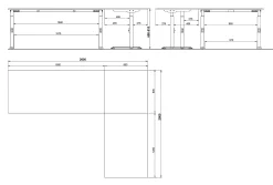 Bureaus^Huisenthuis Hoekbureau Galileo 260 x 200 cm Grafiet