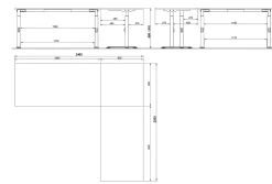 Bureaus^Huisenthuis Hoekbureau Galileo 240 x 220 cm Grafiet