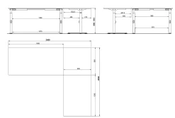 Bureaus^Huisenthuis Hoekbureau Galileo 240 x 200 cm Grafiet